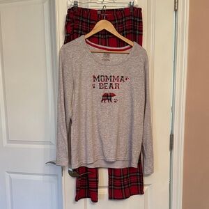 Cozy Gray and Red Pajama Set